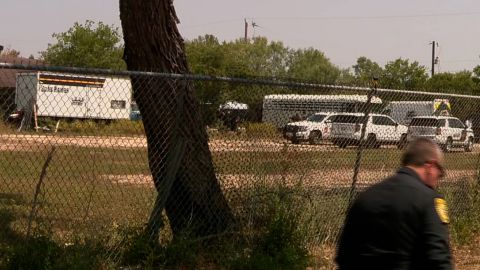 A still picture taken from a video shows the scene of a disrupted human smuggling operation in Bexar County, Texas on June 6, 2024.