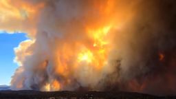 Smoke fills the sky from the South Fork Fire in Ruidoso, New Mexico, on June 17, 2024.