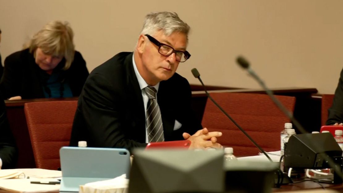 Alec Baldwin appears in court during a hearing on Monday, July 8.