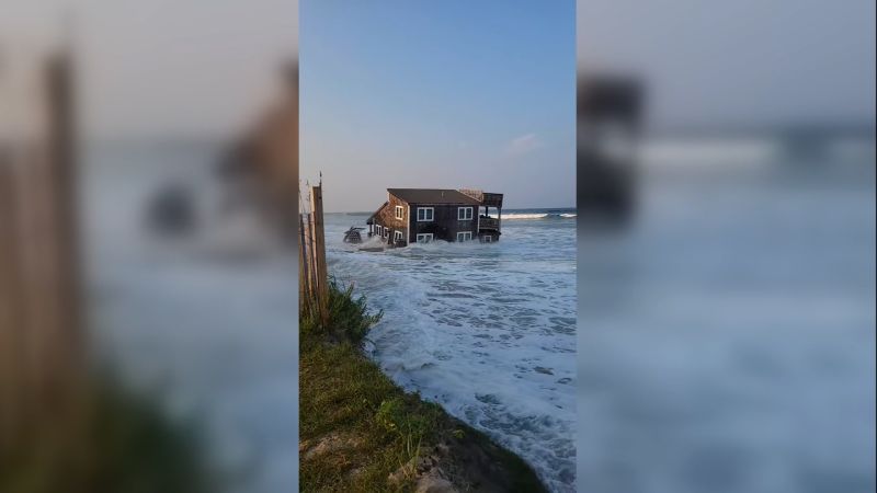 Watch: Video shows house collapsing from Hurricane Ernesto swells