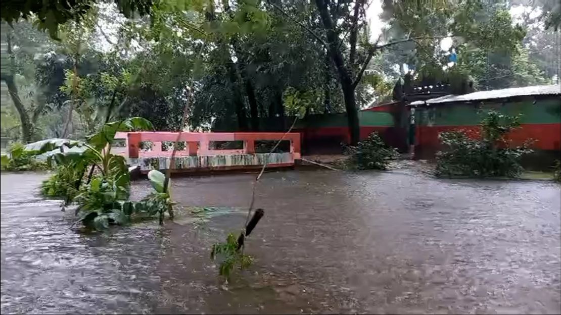 This screengrab taken from a video shows flooding in Feni, Bangladesh on August 21, 2024.