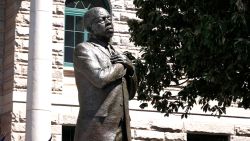 A statue of John Lewis is unveiled in Decatur, Georgia, on Saturday, August 24. 