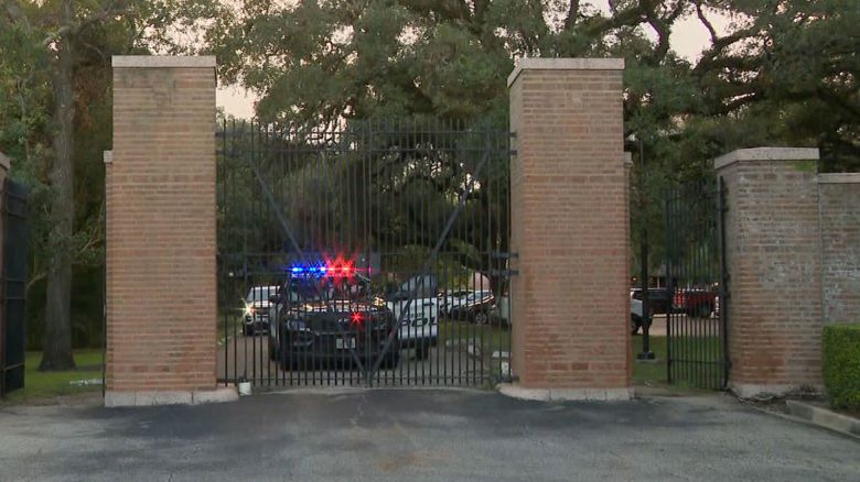 Police vehicles are seen on Rice University campus Monday after a homicide.