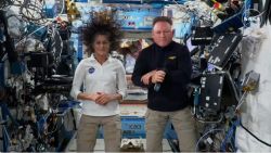 In this screengrab from video, astronauts Suni Williams and Butch Wilmore attend a NASA press conference about Boeing Starliner on September 13, 2024.