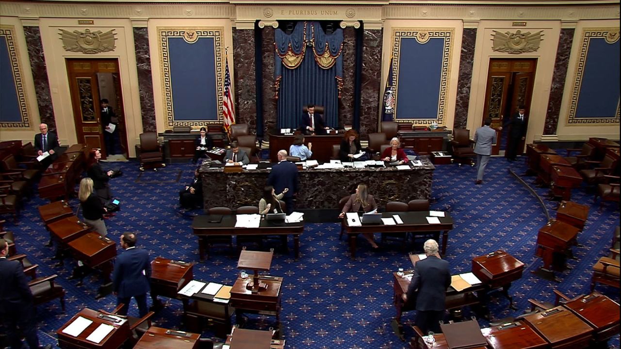 A view of the Senate floor on Wednesday, September 25, after passing the government funding extension to avert a shutdown at the end of this month.