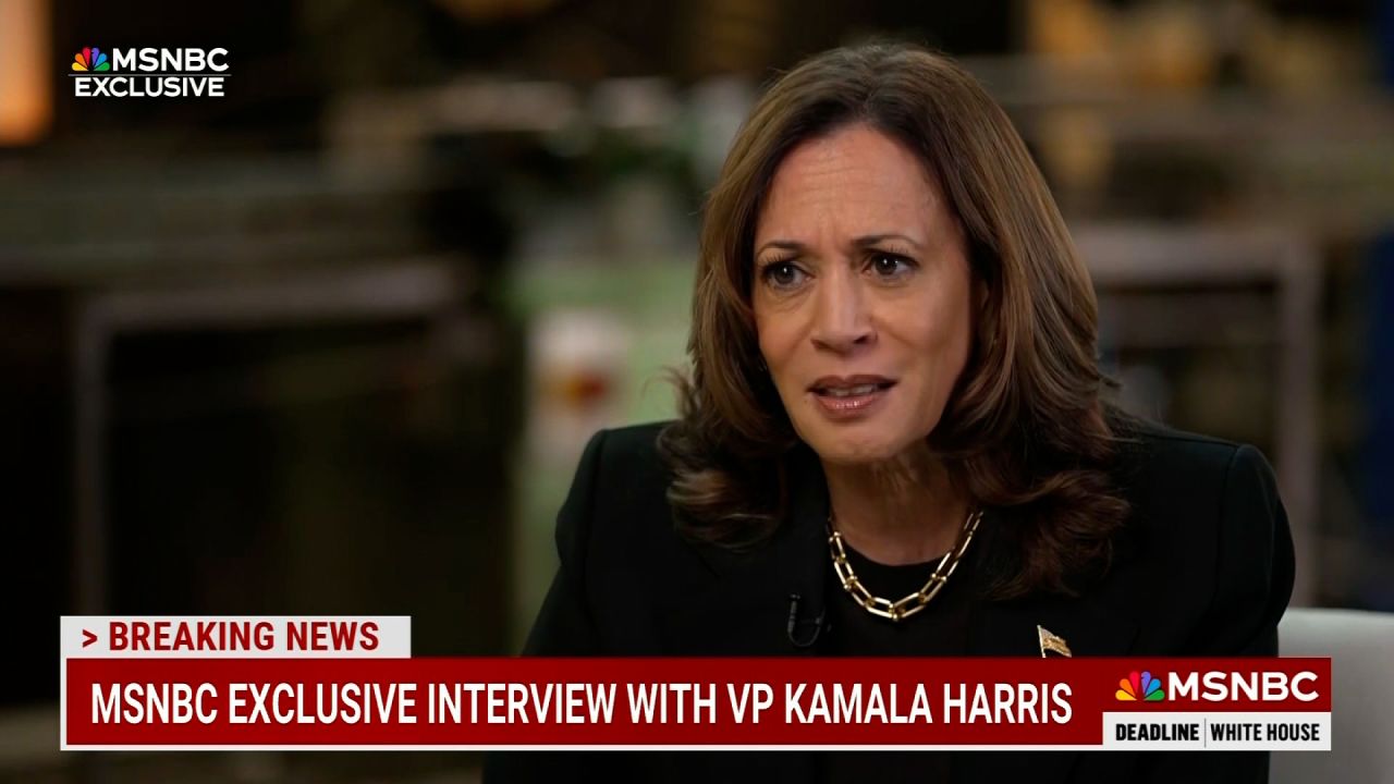 Vice President Kamala Harris appears during an interview with MSNBC, released on Wednesday, September 25.