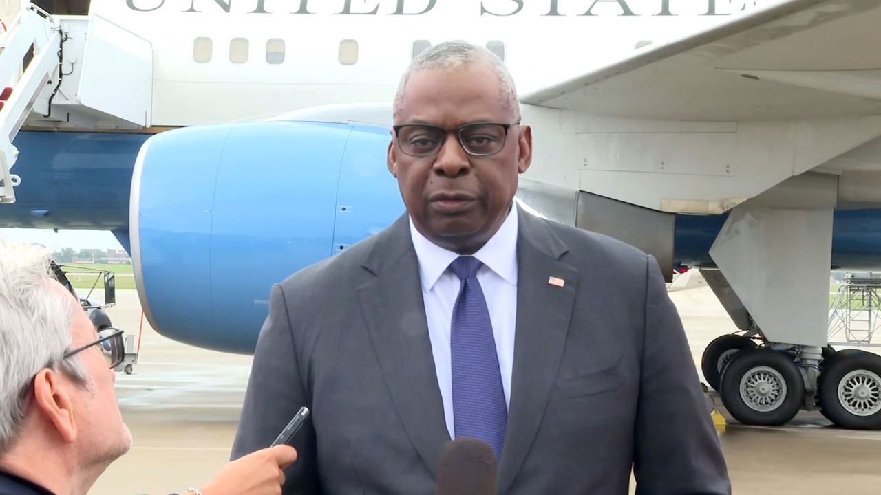 Defense Secretary Lloyd Austin gives a statement to the media on Friday, September 27.