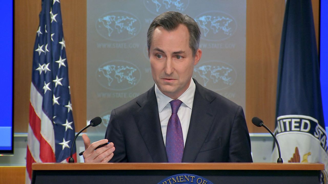 State Department spokesperson Matthew Miller speaks during a briefing on Monday, September 30.