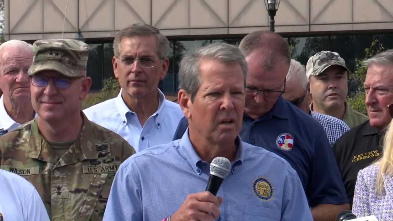 Georgia Gov. Brian Kemp speaks at a news conference in Augusta, Georgia, on Monday.