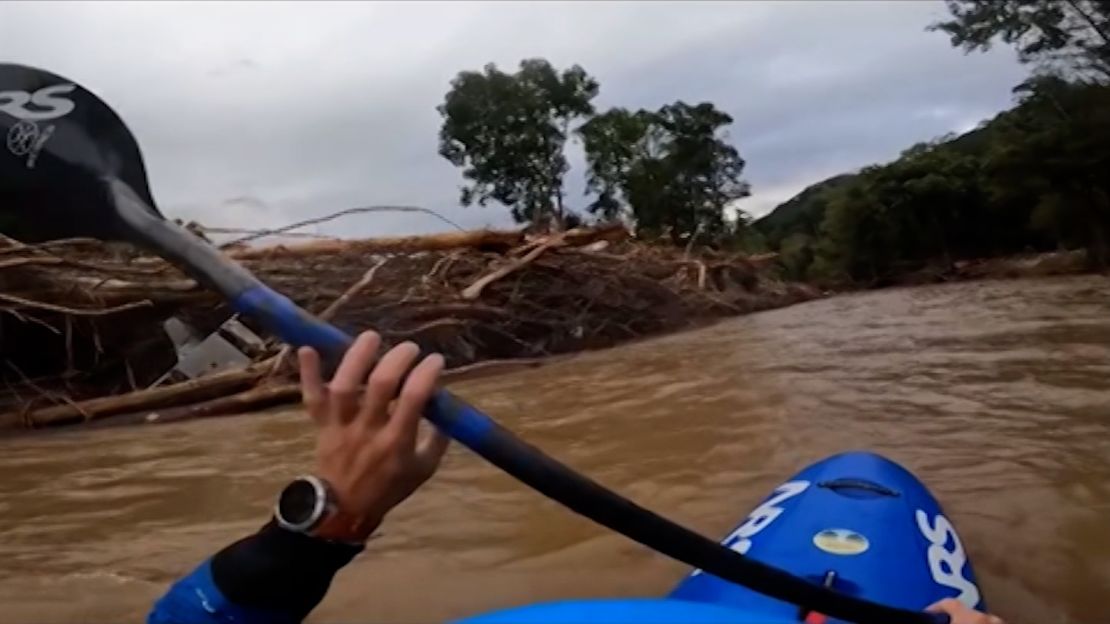 Mason Hargrove used his kayak to deliver supplies to people impacted by Hurricane Helene