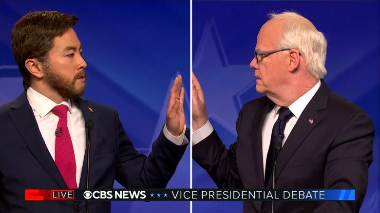 (From left) Bowen Yang as JD Vance and Tim Gaffigan as Tim Walz on 'Saturday Night Live.'