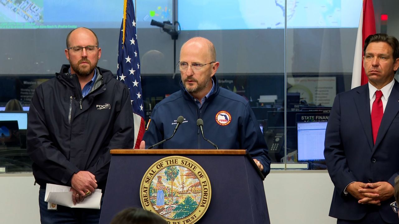 Director?Kevin Guthrie speaks during a news conference on Sunday.