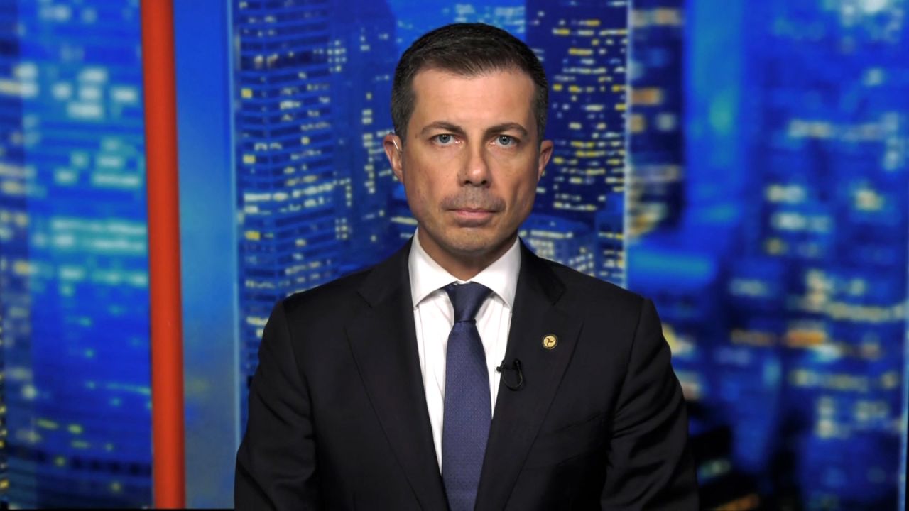 Secretary of Transportation Pete Buttigieg speaks with CNN on October 10, 2024.