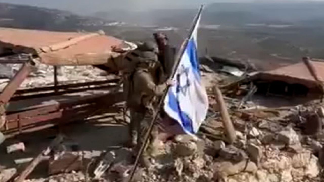 Israeli forces have hoisted Israel’s flag on the ruins of Iran Garden park on the southern outskirts of the Lebanese border village of Maroun Al-Ras, a video circulating on social media and geolocated by CNN shows.