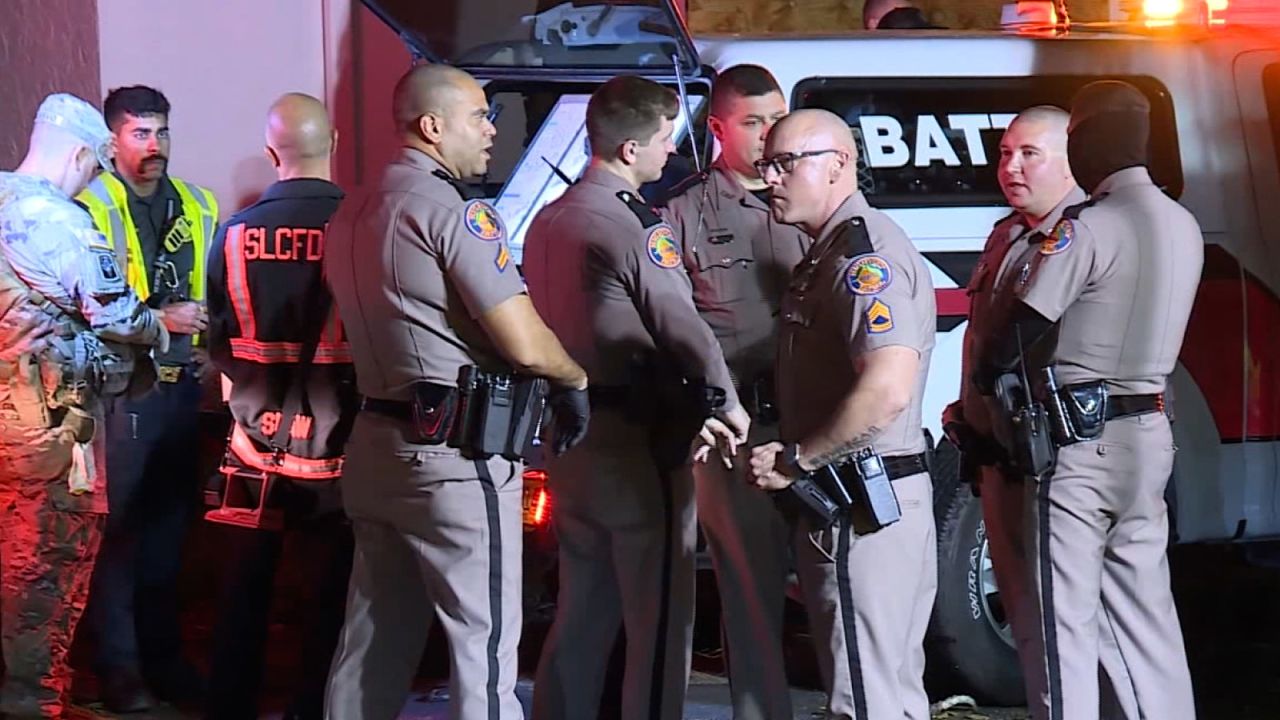 First responders work the scene of where multiple fatalities have been reported in St. Lucie County, Florida on October 9, 2024.