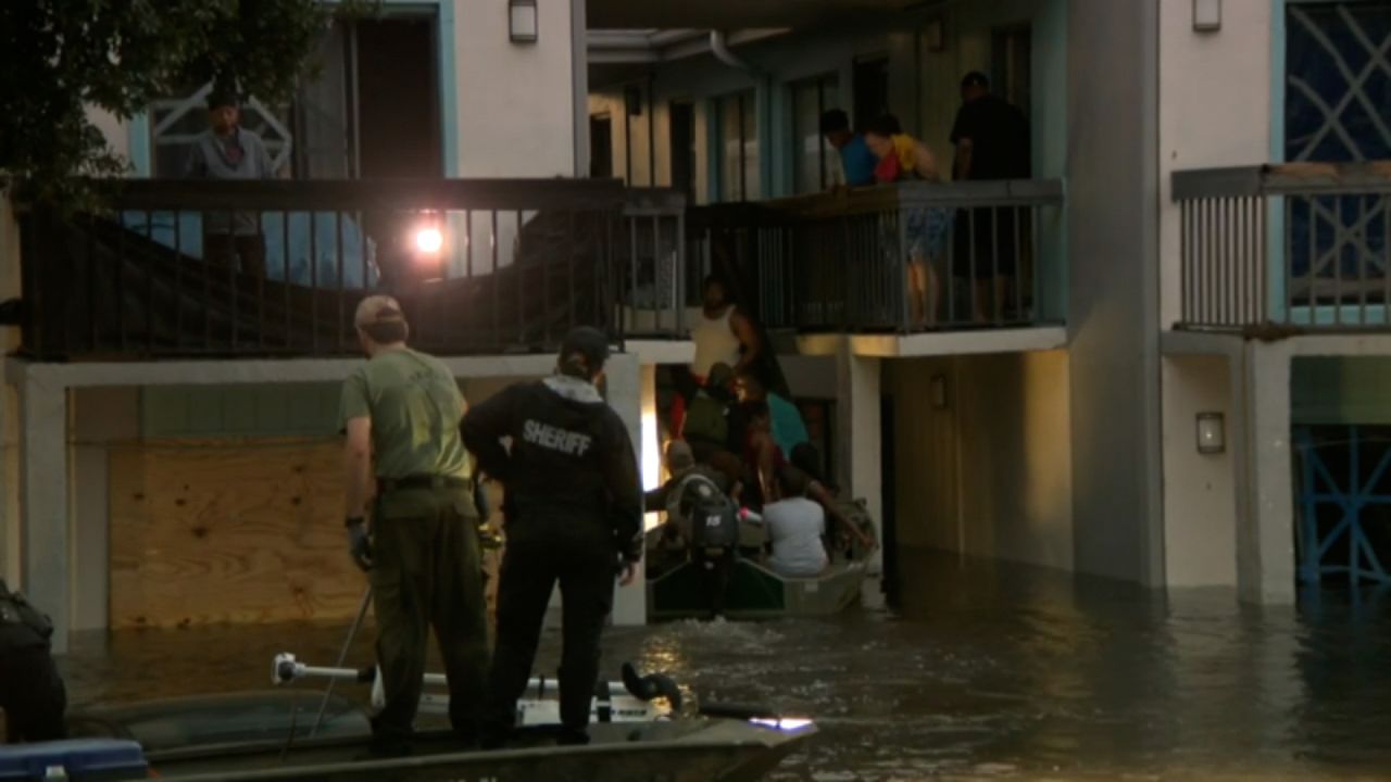 Water rescues underway Thursday at Clearwater apartment complex.