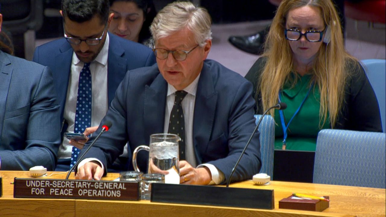 UN Under-Secretary-General for Peace Operations Jean-Pierre Lacroix speaks during a Un Security Council meeting on Thursday, October 10.