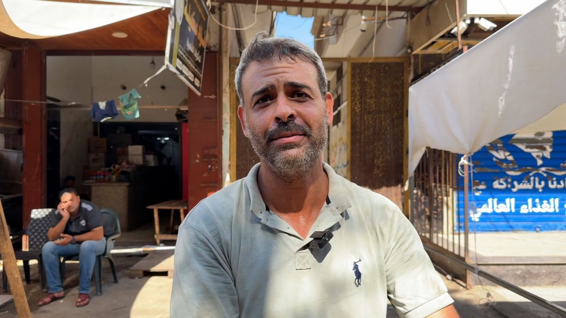 haitham badri, a father in deir al-balah, in central gaza, said he cannot find enough flour to make bread for his children.