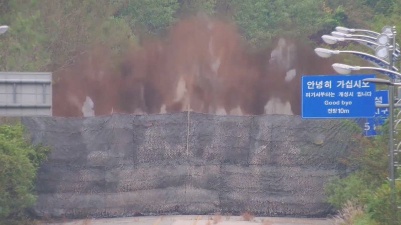 North Korea blows up roads near border with South after warning it would completely cut ties CNN North Korea blows up roads near border with South after warning it would completely cut ties CNN