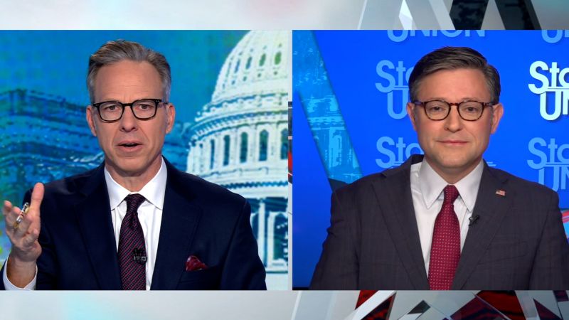 Jake Tapper and Mike Johnson Interview Tensions