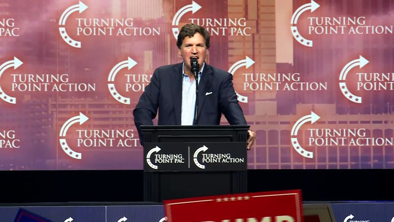 Video: Tucker Carlson compares Trump to angry dad ‘spanking’ a ‘bad little girl’ at rally