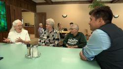 Sister Jean Wolbert, Sister Diane Rabe and Sister Theresa Zoky speak during an interview with CNN, in Erie, Pennsylvania.<br />MS: 21071572