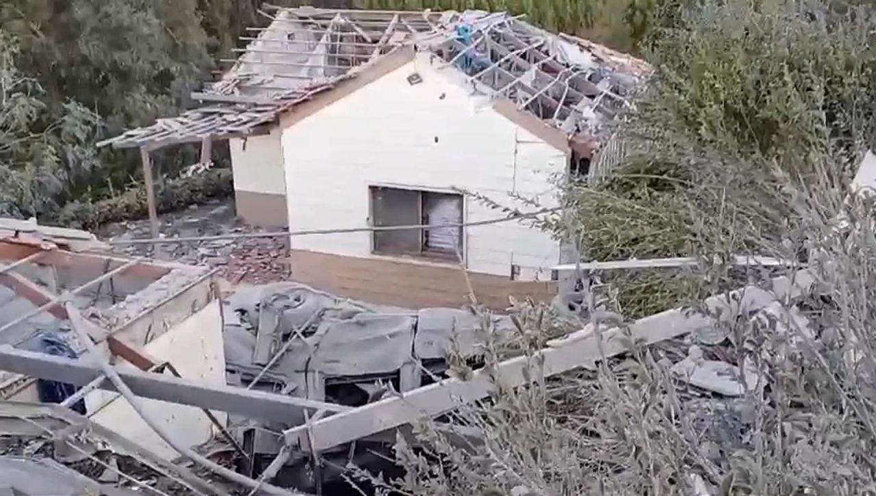 A still from a video obtained by CNN shows aftermath a strike on a guesthouse in Hasbaiya that killed three journalists.