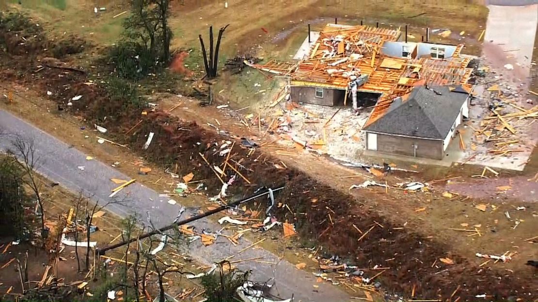 National Weather Service teams are surveying the damage Sunday morning.