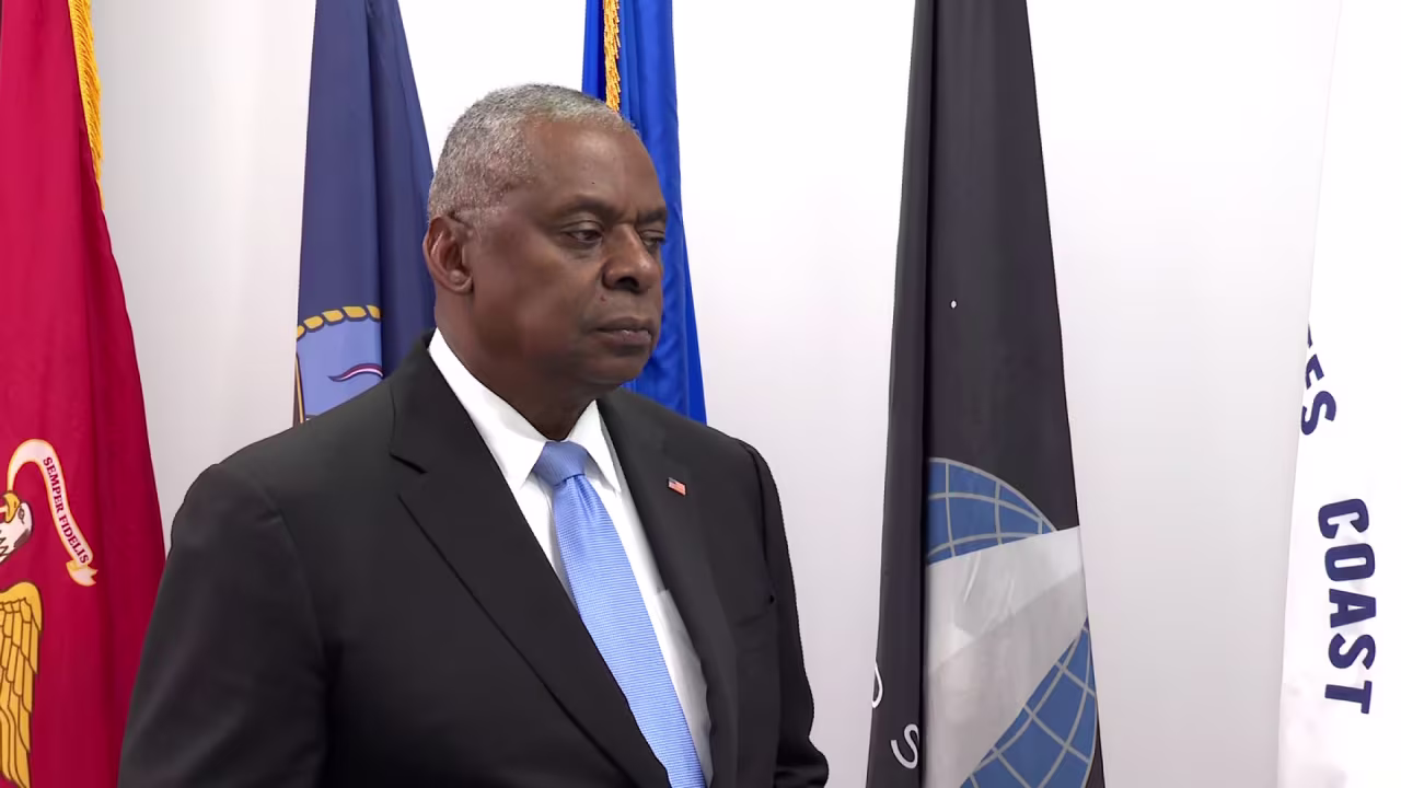 Defense Secretary Lloyd Austin takes questions from the media in Miami, Florida, on Thursday, November 7.