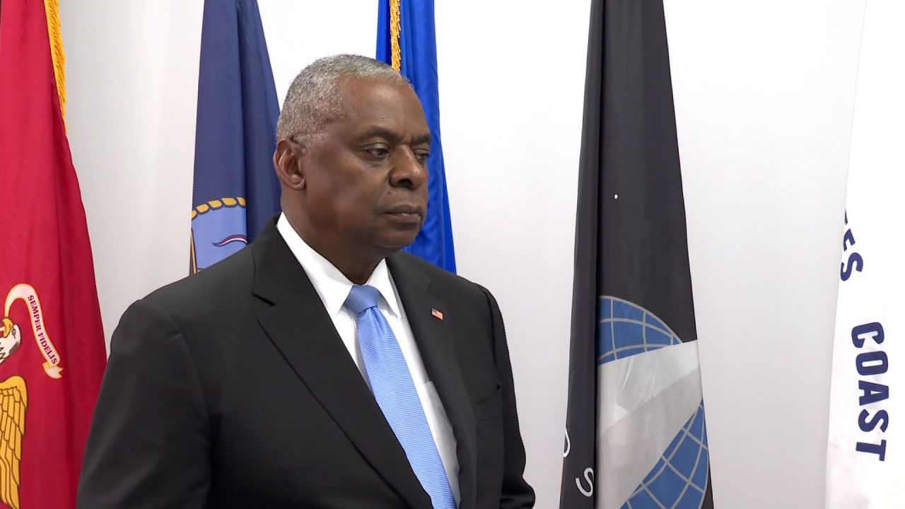 Defense Secretary Lloyd Austin takes questions from the media in Miami, Florida, on Thursday, November 7.