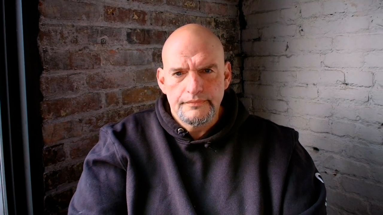 Democratic Sen. John Fetterman is pictured during an interview with CNN on November 17.