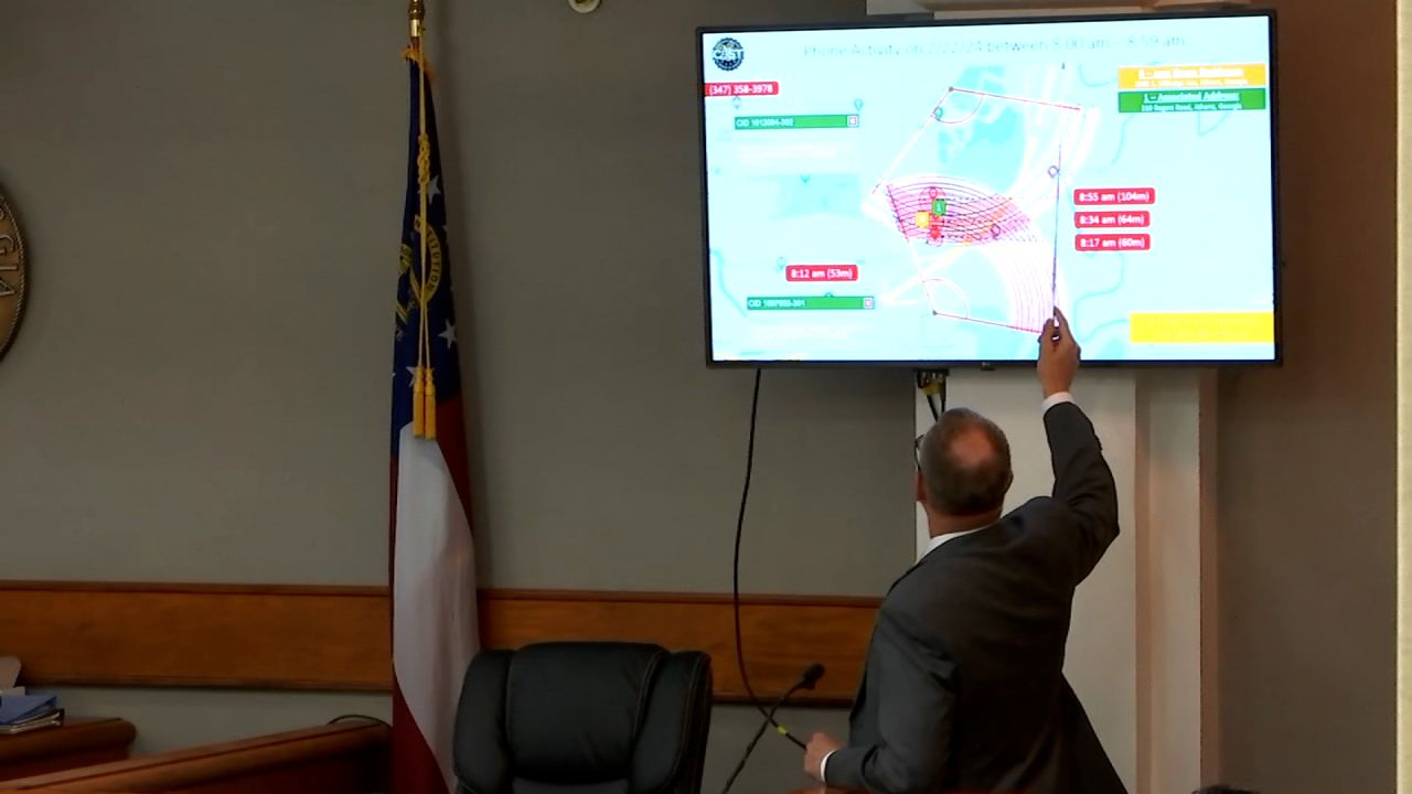 FBI Special Agent James “Jay” Berni testifies about location history data for a cell phone tied to Jose Ibarra in court on Monday in Athens, Georgia.