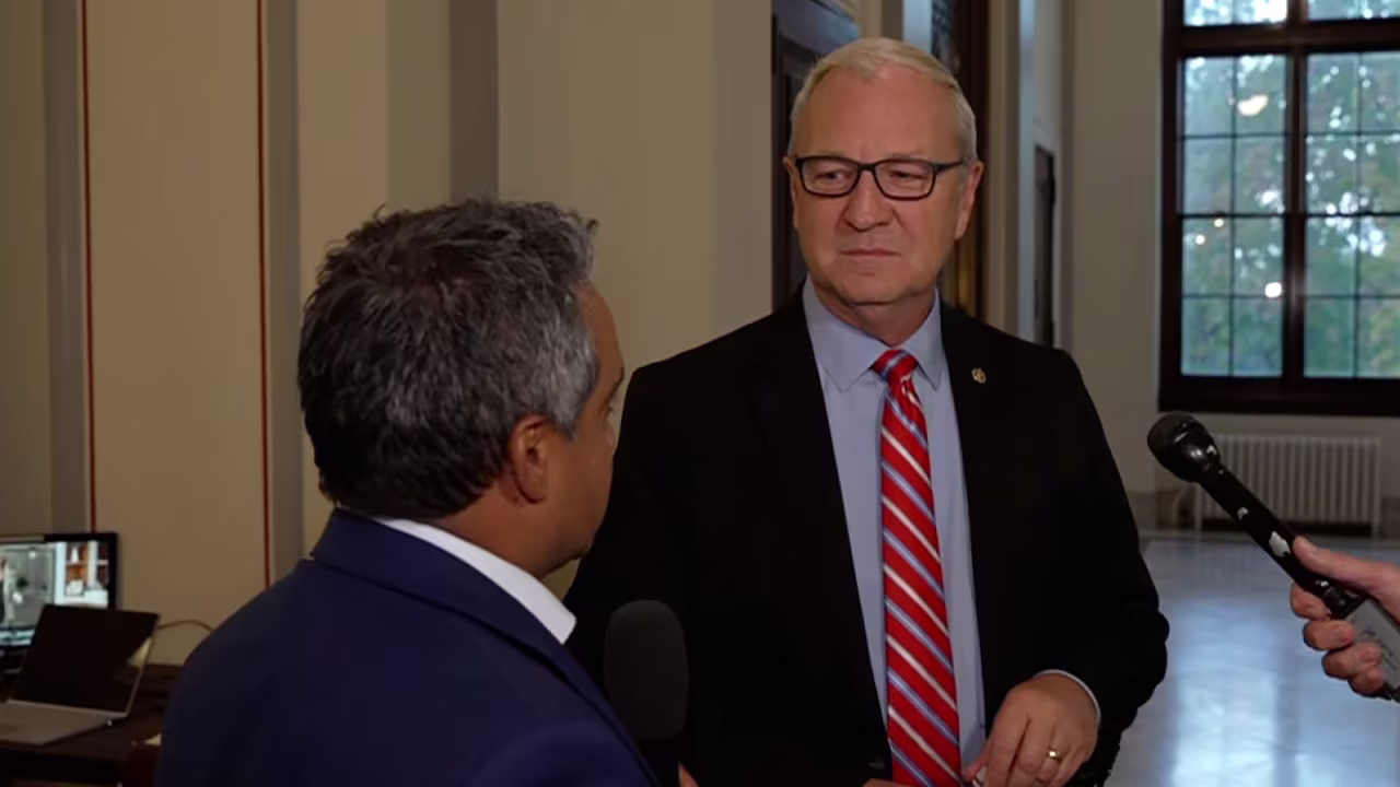 Sen. Kevin Cramer speaks with CNN's Manu Raju on Monday, November 18. <strong> </strong>