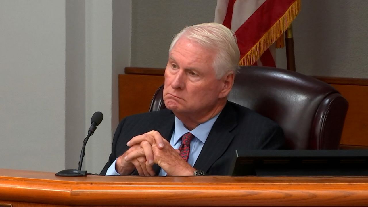 Superior Court Judge H. Patrick Haggard presides over court on November 20.