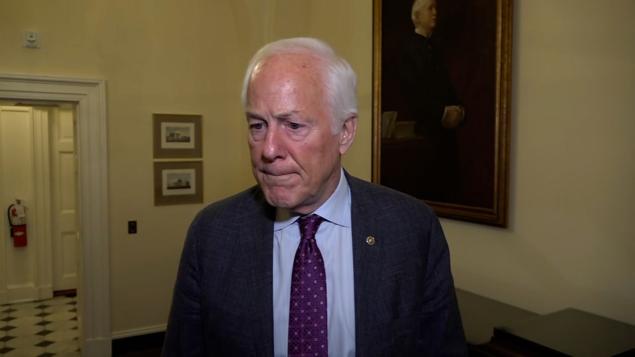 Sen. John Cornyn speaks with members of the media after a meeting with Pam Bondi on Wednesday, December 4.