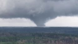 A tornado tracks through McCall Creek, Mississippi, on Saturday.