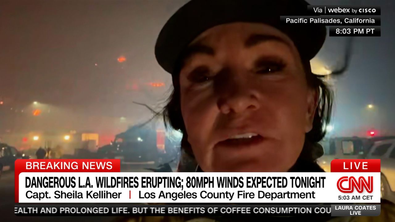 Los Angeles County Fire Department Capt. Sheila Kelliher during an interview with CNN.