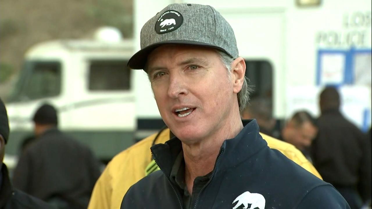 Governor Gavin Newsom speaks during a news conference.