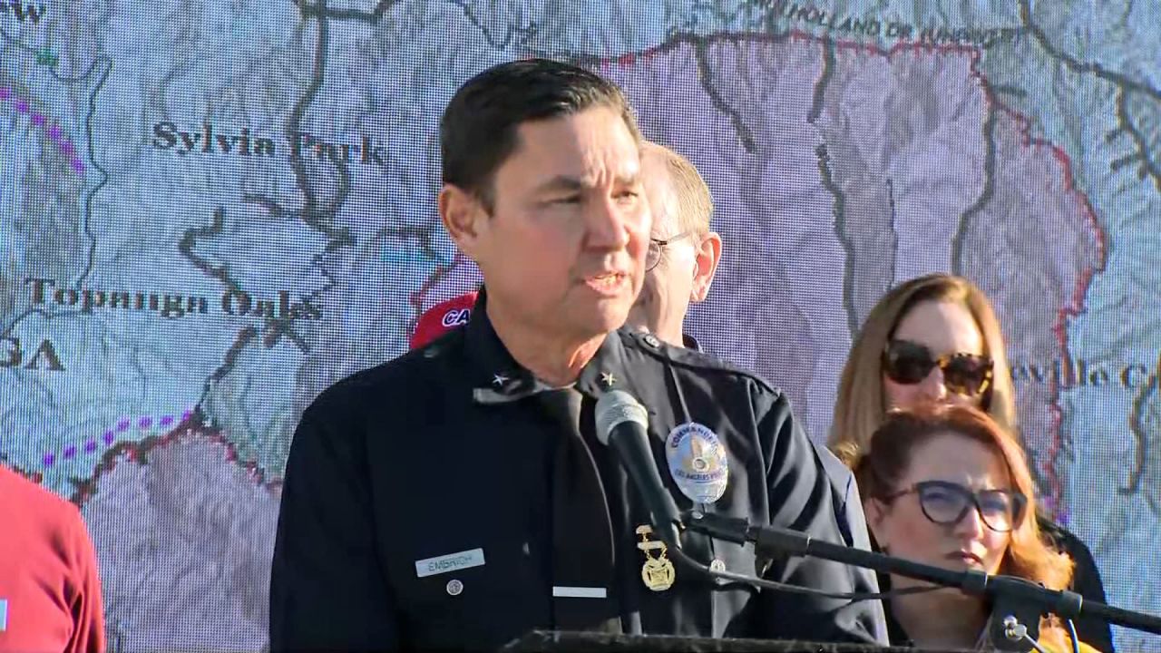 Cmdr. Steve Embrich speaks at a news conference in Los Angeles on Tuesday.