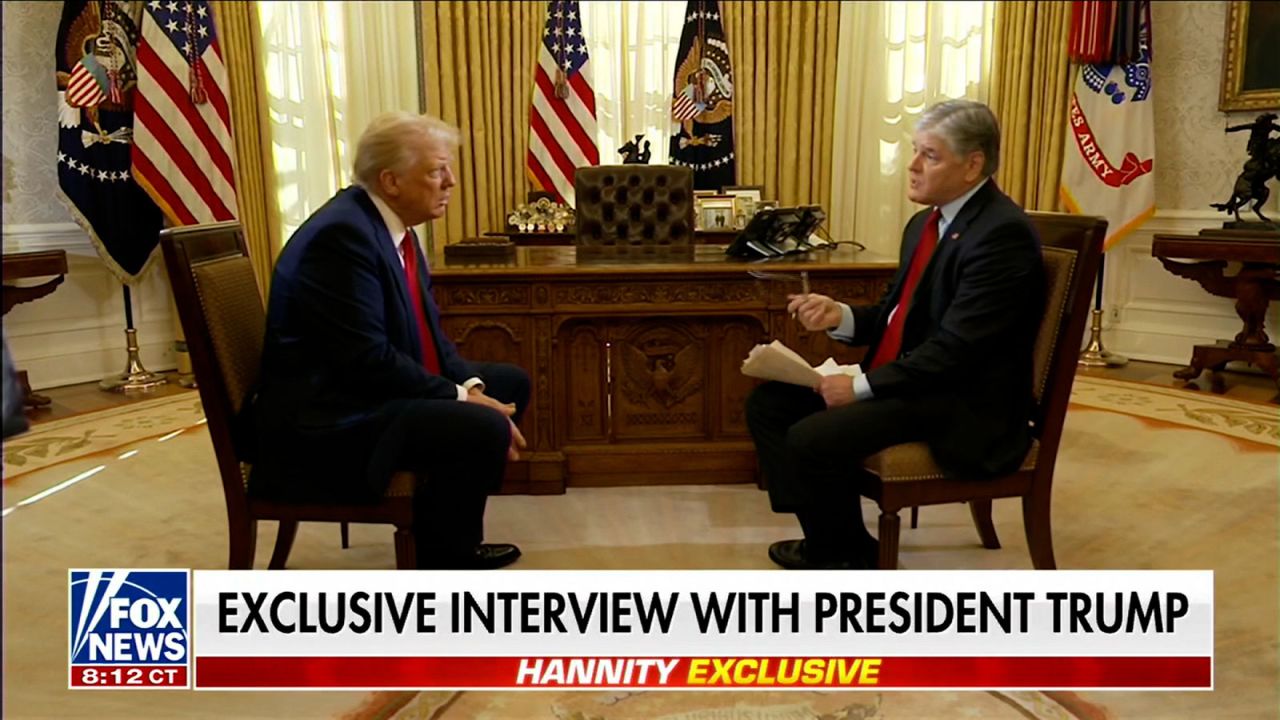 The second part of President Trump's taped interview with Fox News’ Sean Hannity aired on Fox News on Thursday.