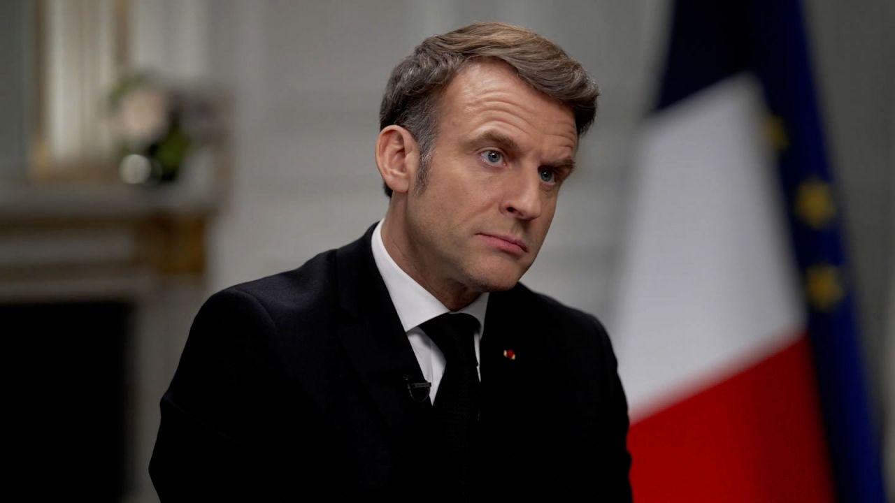 French President Emmanuel Macron speaks with CNN in Paris, on Thursday, February 6, 2025. 