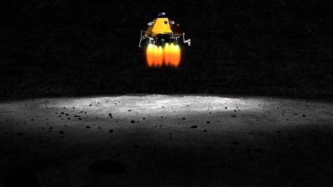 An artist's impression of the flying robot set to be deployed in China's Chang'e 7 moon mission in 2026.