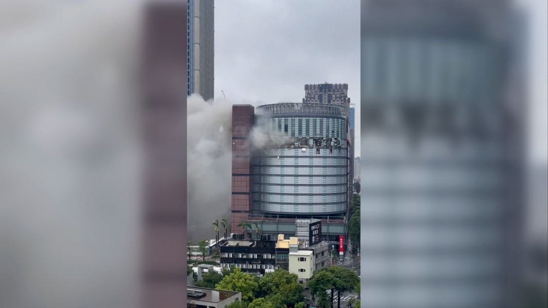 Smoke billowed from the building after a gas explosion ripped through the 12th floor on February 13, 2025.