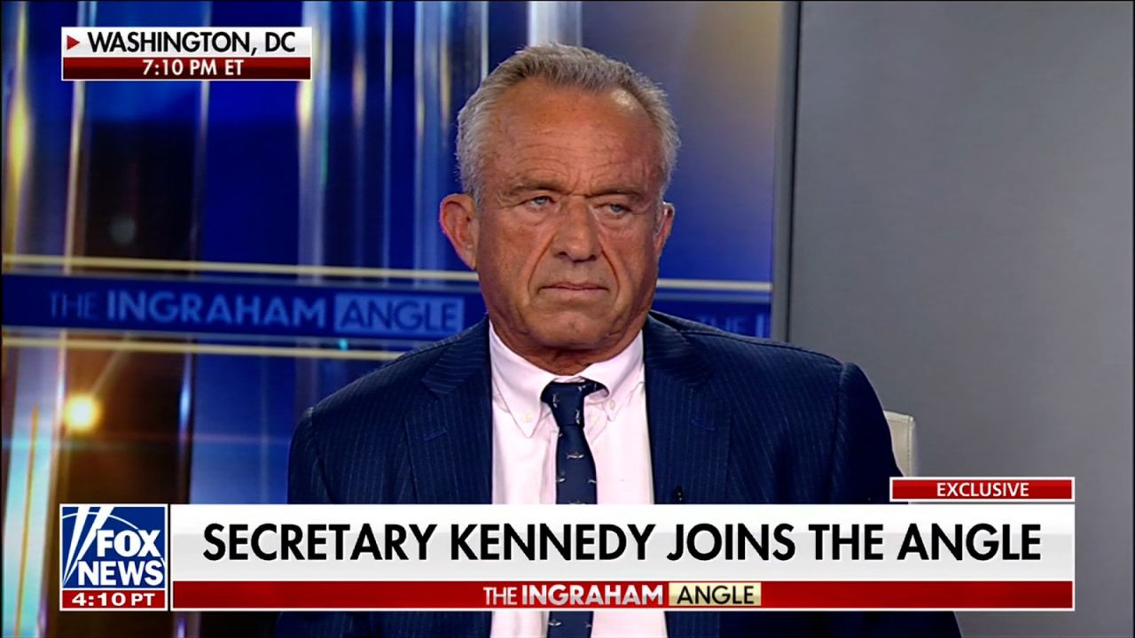 Robert F. Kennedy Jr. takes part in his first interview after being sworn in as secretary of the Department of Health and Human Services on Fox News on Thursday.