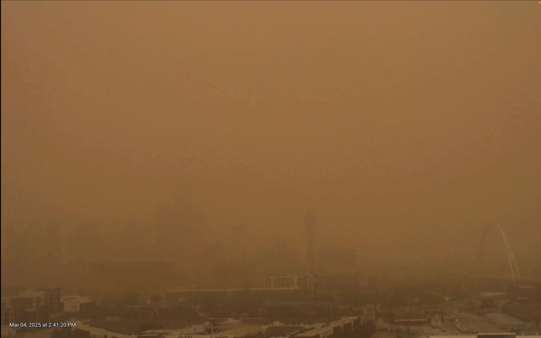 Dallas skies turned hazy and buildings 