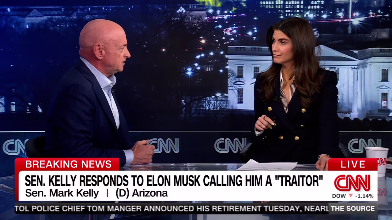 Mark Kelly during an interview with CNN.