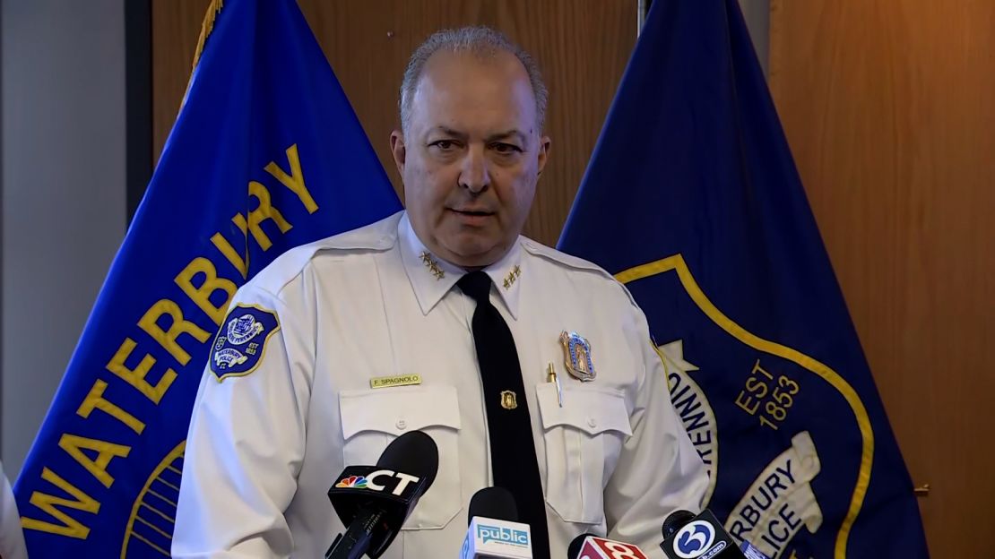 Waterbury Chief of Police Fred Spagnolo speaks Thursday during a news conference in Waterbury, Connecticut.