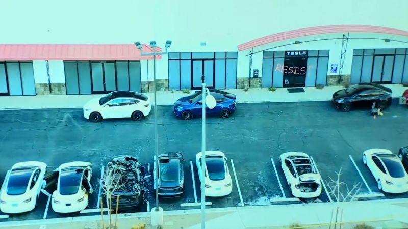 FBI investigating Tesla vehicles shot and set on fire at facility in Las Vegas