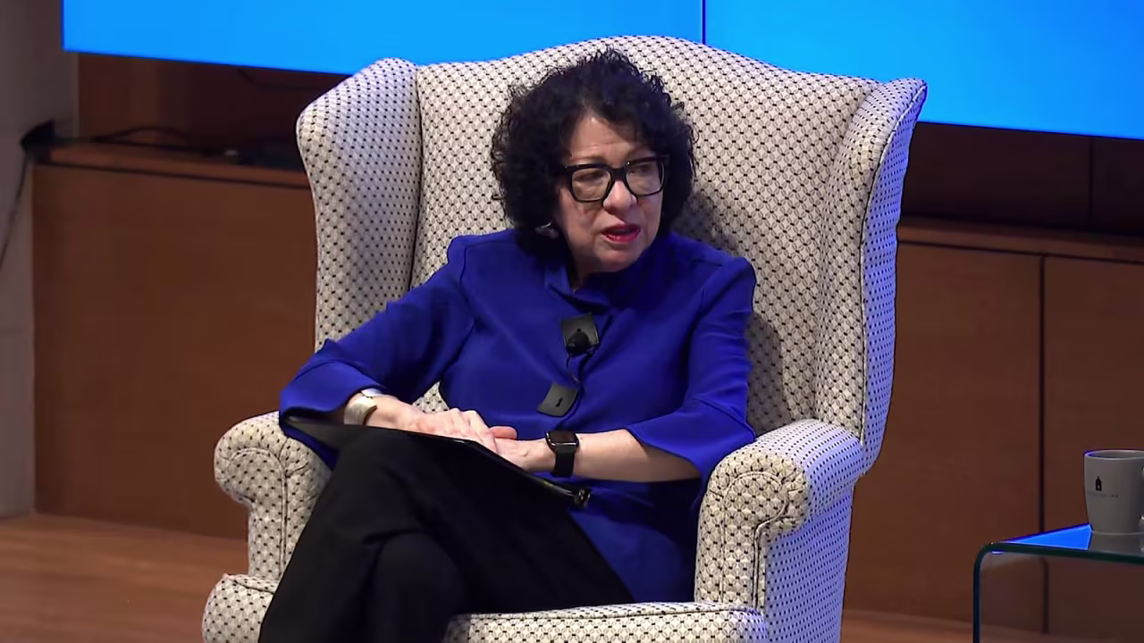 US Supreme Court Justice Sonia Sotomayor speaks during an event at Georgetown Law on Friday, March 28.