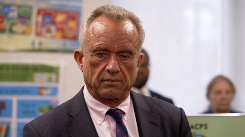 HHS Secretary Robert Kennedy Jr. visits an elementary school in Alexandria, Virginia, to discuss USDA nutrition programs.